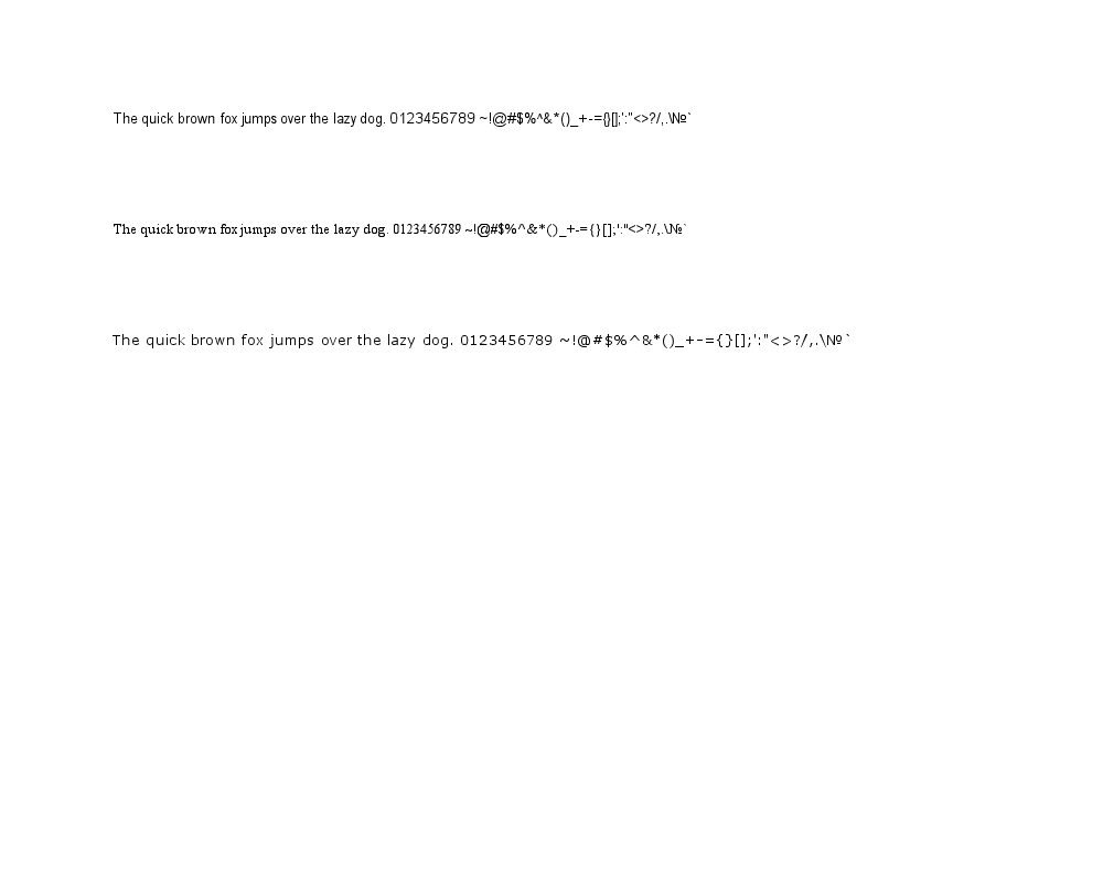 Text strings with font hinting